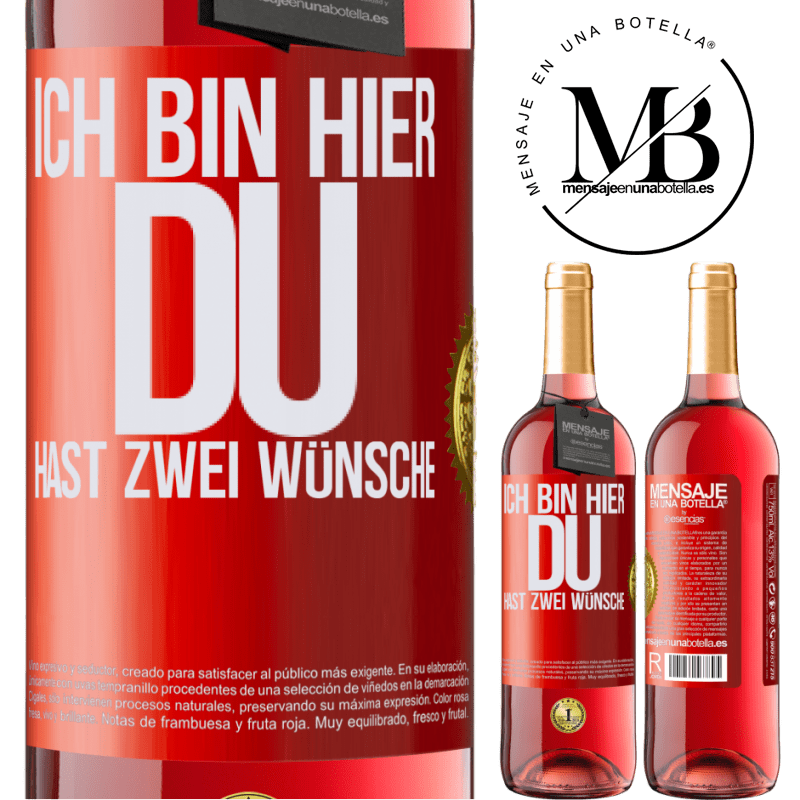 29,95 € Kostenloser Versand | Roséwein ROSÉ Ausgabe Ich bin hier. Du hast zwei Wünsche Rote Markierung. Anpassbares Etikett Junger Wein Ernte 2024 Tempranillo