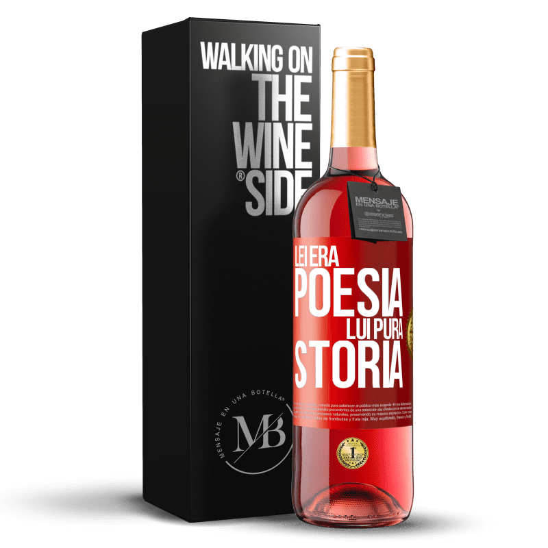 29,95 € Spedizione Gratuita | Vino rosato Edizione ROSÉ Lei era poesia, lui pura storia Etichetta Rossa. Etichetta personalizzabile Vino giovane Raccogliere 2025 Tempranillo