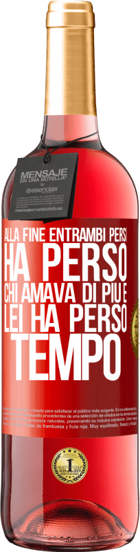 29,95 € Spedizione Gratuita | Vino rosato Edizione ROSÉ Alla fine, entrambi persi. Ha perso chi amava di più e lei ha perso tempo Etichetta Rossa. Etichetta personalizzabile Vino giovane Raccogliere 2025 Tempranillo