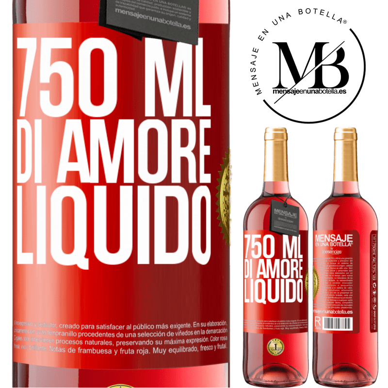 29,95 € Spedizione Gratuita | Vino rosato Edizione ROSÉ 750 ml di amore liquido Etichetta Rossa. Etichetta personalizzabile Vino giovane Raccogliere 2024 Tempranillo