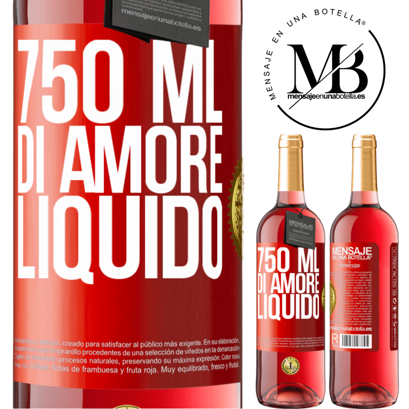 29,95 € Spedizione Gratuita | Vino rosato Edizione ROSÉ 750 ml di amore liquido Etichetta Rossa. Etichetta personalizzabile Vino giovane Raccogliere 2025 Tempranillo