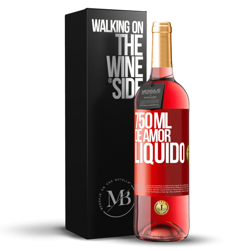 29,95 € Envio grátis | Vinho rosé Edição ROSÉ 750 ml de amor líquido Etiqueta Vermelha. Etiqueta personalizável Vinho jovem Colheita 2024 Tempranillo