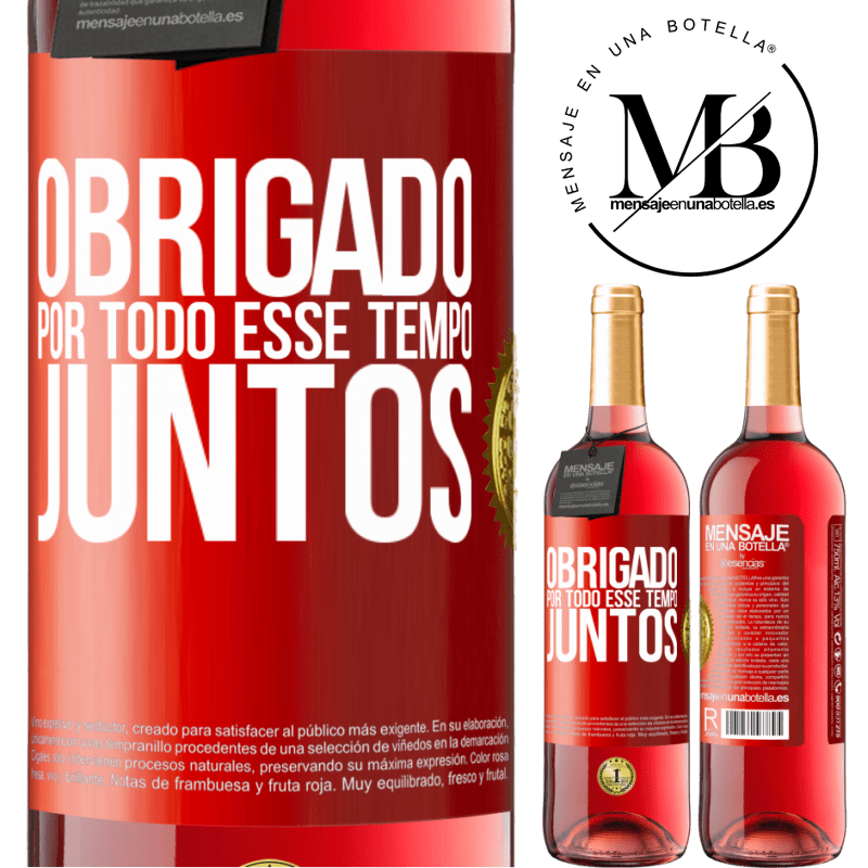 29,95 € Envio grátis | Vinho rosé Edição ROSÉ Obrigado por todo esse tempo juntos Etiqueta Vermelha. Etiqueta personalizável Vinho jovem Colheita 2023 Tempranillo