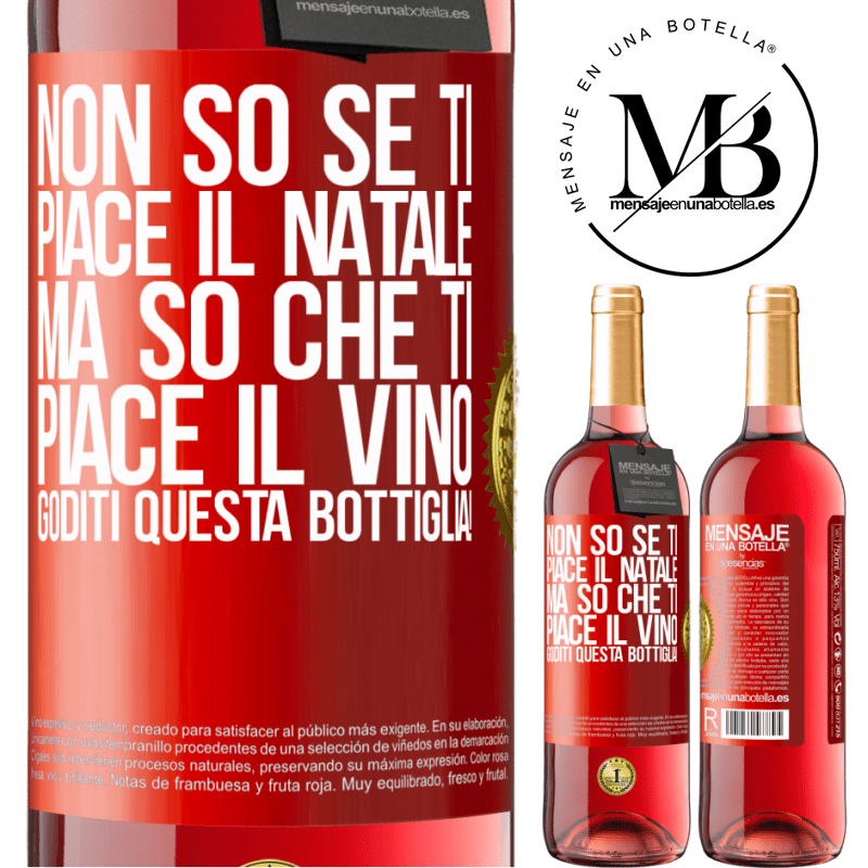 29,95 € Spedizione Gratuita | Vino rosato Edizione ROSÉ Non so se ti piace il Natale, ma so che ti piace il vino. Goditi questa bottiglia! Etichetta Rossa. Etichetta personalizzabile Vino giovane Raccogliere 2025 Tempranillo