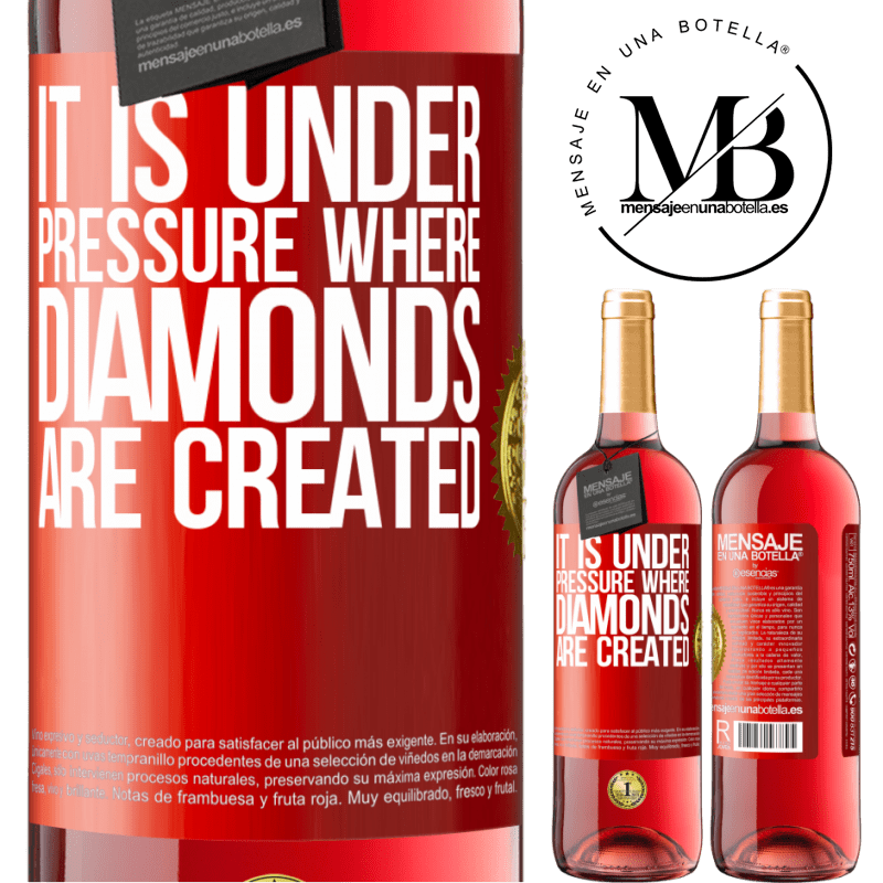 24,95 € Free Shipping | Rosé Wine ROSÉ Edition It is under pressure where diamonds are created Red Label. Customizable label Young wine Harvest 2021 Tempranillo