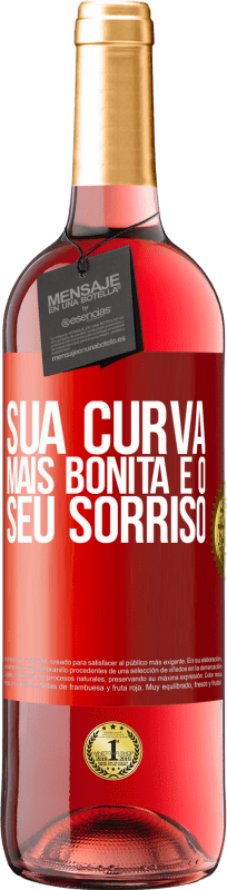 29,95 € Envio grátis | Vinho rosé Edição ROSÉ Sua curva mais bonita é o seu sorriso Etiqueta Vermelha. Etiqueta personalizável Vinho jovem Colheita 2024 Tempranillo