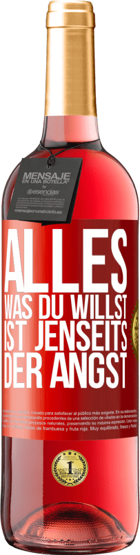 29,95 € | Roséwein ROSÉ Ausgabe Alles, was du willst, ist jenseits der Angst Rote Markierung. Anpassbares Etikett Junger Wein Ernte 2024 Tempranillo