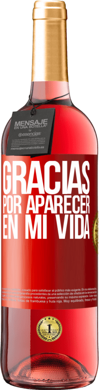 29,95 € Envío gratis | Vino Rosado Edición ROSÉ Gracias por aparecer en mi vida Etiqueta Roja. Etiqueta personalizable Vino joven Cosecha 2025 Tempranillo