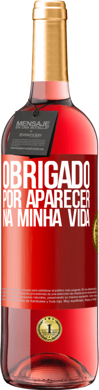 29,95 € Envio grátis | Vinho rosé Edição ROSÉ Obrigado por aparecer na minha vida Etiqueta Vermelha. Etiqueta personalizável Vinho jovem Colheita 2024 Tempranillo