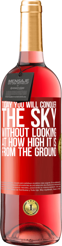 29,95 € | Rosé Wine ROSÉ Edition Today you will conquer the sky, without looking at how high it is from the ground Red Label. Customizable label Young wine Harvest 2024 Tempranillo