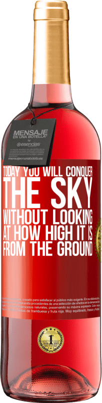 29,95 € Free Shipping | Rosé Wine ROSÉ Edition Today you will conquer the sky, without looking at how high it is from the ground Red Label. Customizable label Young wine Harvest 2025 Tempranillo