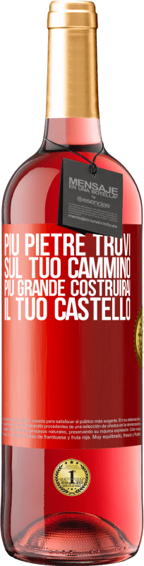 29,95 € | Vino rosato Edizione ROSÉ Più pietre trovi sul tuo cammino, più grande costruirai il tuo castello Etichetta Rossa. Etichetta personalizzabile Vino giovane Raccogliere 2024 Tempranillo