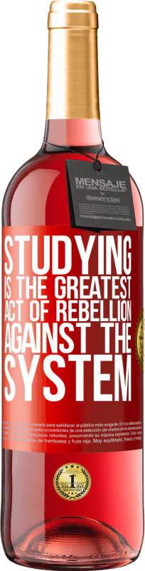 29,95 € | Rosé Wine ROSÉ Edition Studying is the greatest act of rebellion against the system Red Label. Customizable label Young wine Harvest 2024 Tempranillo