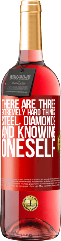 29,95 € | 桃红葡萄酒 ROSÉ版 一共有三件事：钢铁，钻石和自我认识 红色标签. 可自定义的标签 青年酒 收成 2023 Tempranillo