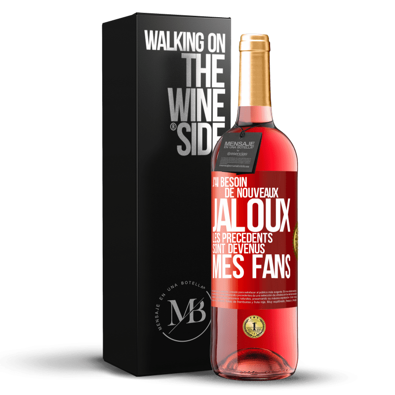 29,95 € Envoi gratuit | Vin rosé Édition ROSÉ J'ai besoin de nouveaux jaloux. Les précédents sont devenus mes fans Étiquette Rouge. Étiquette personnalisable Vin jeune Récolte 2025 Tempranillo