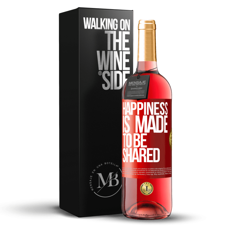 29,95 € Free Shipping | Rosé Wine ROSÉ Edition Happiness is made to be shared Red Label. Customizable label Young wine Harvest 2023 Tempranillo