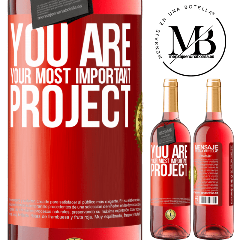24,95 € Free Shipping | Rosé Wine ROSÉ Edition You are your most important project Red Label. Customizable label Young wine Harvest 2021 Tempranillo
