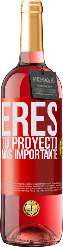 29,95 € | Vino Rosado Edición ROSÉ Eres tu proyecto más importante Etiqueta Roja. Etiqueta personalizable Vino joven Cosecha 2024 Tempranillo