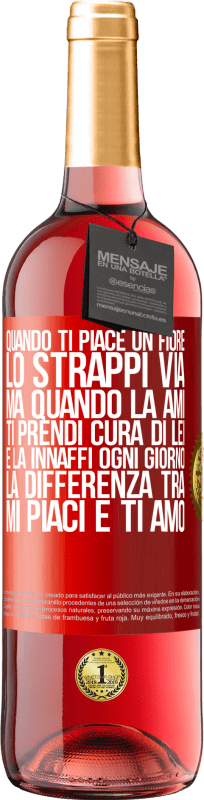 29,95 € | Vino rosato Edizione ROSÉ Quando ti piace un fiore, lo strappi via. Ma quando la ami, ti prendi cura di lei e la innaffi ogni giorno Etichetta Rossa. Etichetta personalizzabile Vino giovane Raccogliere 2025 Tempranillo