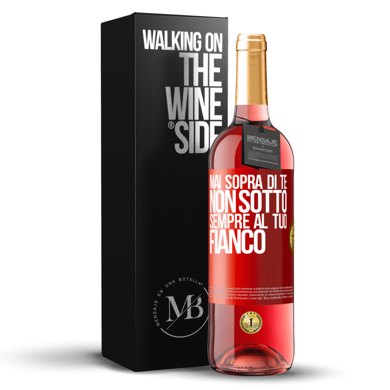 29,95 € Spedizione Gratuita | Vino rosato Edizione ROSÉ Mai sopra di te, non sotto. Sempre al tuo fianco Etichetta Rossa. Etichetta personalizzabile Vino giovane Raccogliere 2024 Tempranillo