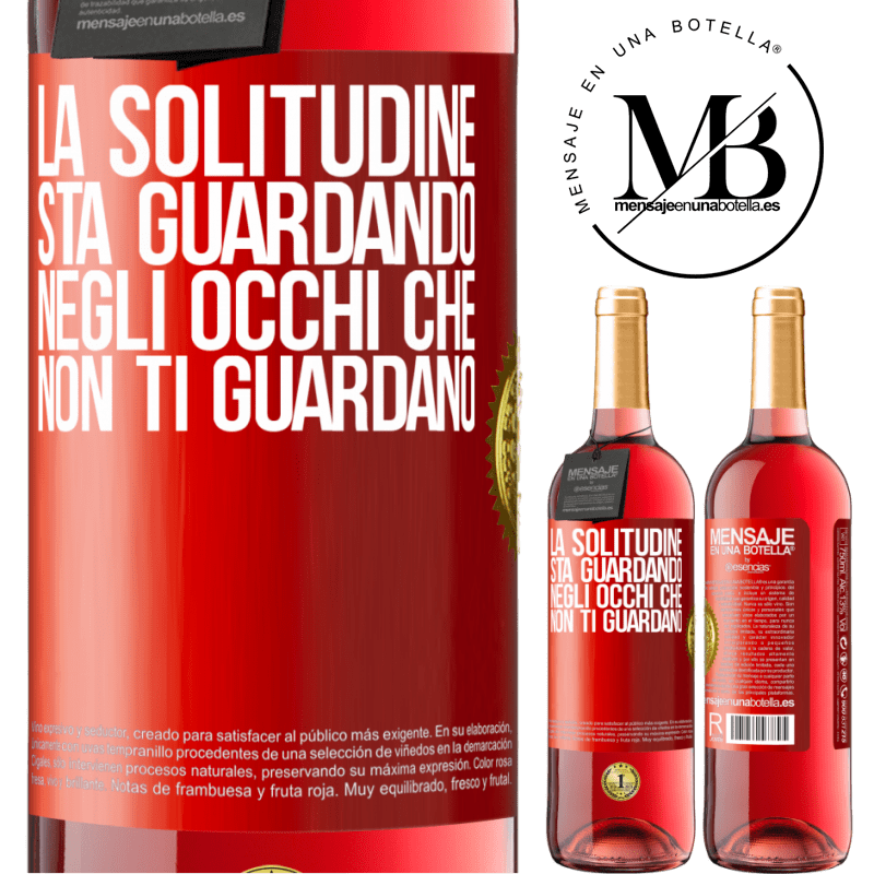 29,95 € Spedizione Gratuita | Vino rosato Edizione ROSÉ La solitudine sta guardando negli occhi che non ti guardano Etichetta Rossa. Etichetta personalizzabile Vino giovane Raccogliere 2025 Tempranillo