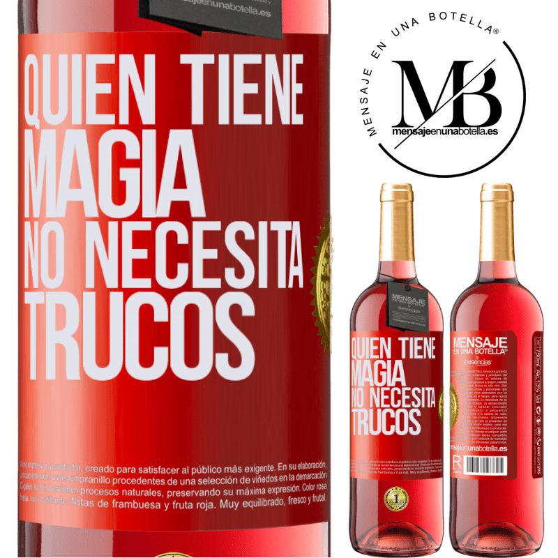 29,95 € Envío gratis | Vino Rosado Edición ROSÉ Quien tiene magia no necesita trucos Etiqueta Roja. Etiqueta personalizable Vino joven Cosecha 2024 Tempranillo