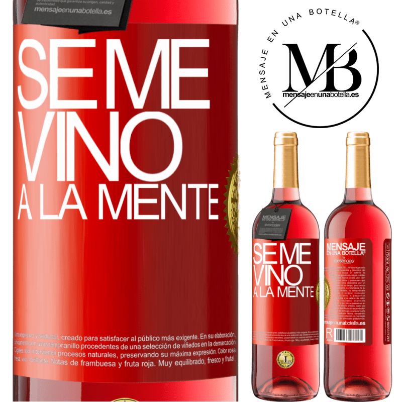 29,95 € 送料無料 | ロゼワイン ROSÉエディション Se me VINO a la mente… 赤いタグ. カスタマイズ可能なラベル 若いワイン 収穫 2025 Tempranillo