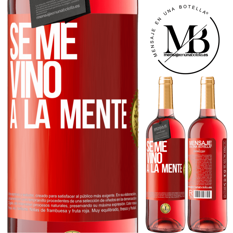 29,95 € Envio grátis | Vinho rosé Edição ROSÉ Se me VINO a la mente… Etiqueta Vermelha. Etiqueta personalizável Vinho jovem Colheita 2025 Tempranillo