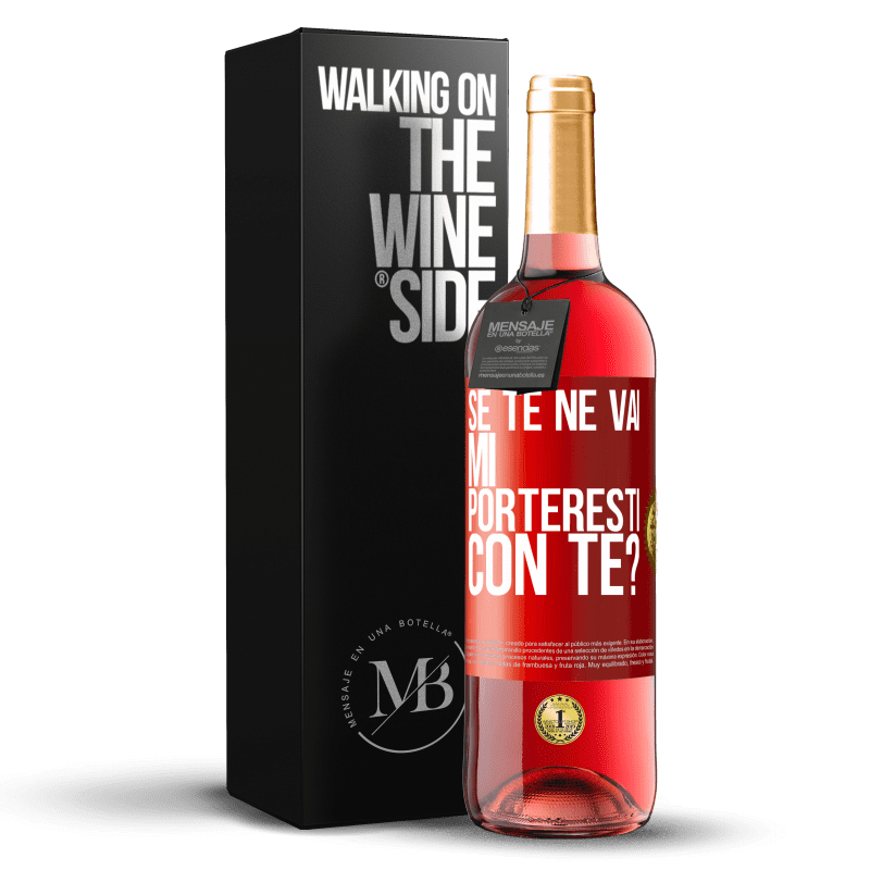 29,95 € Spedizione Gratuita | Vino rosato Edizione ROSÉ se te ne vai, mi porteresti con te? Etichetta Rossa. Etichetta personalizzabile Vino giovane Raccogliere 2024 Tempranillo