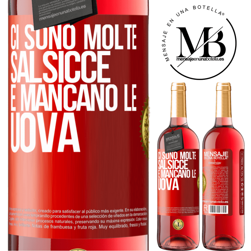 29,95 € Spedizione Gratuita | Vino rosato Edizione ROSÉ Ci sono molte salsicce e mancano le uova Etichetta Rossa. Etichetta personalizzabile Vino giovane Raccogliere 2023 Tempranillo