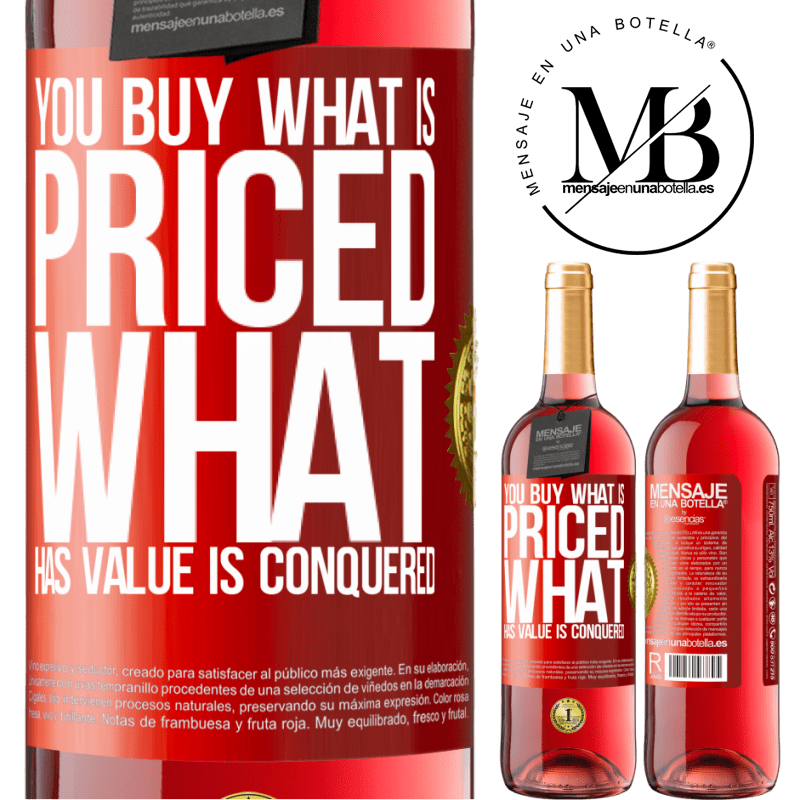 24,95 € Free Shipping | Rosé Wine ROSÉ Edition You buy what is priced. What has value is conquered Red Label. Customizable label Young wine Harvest 2021 Tempranillo