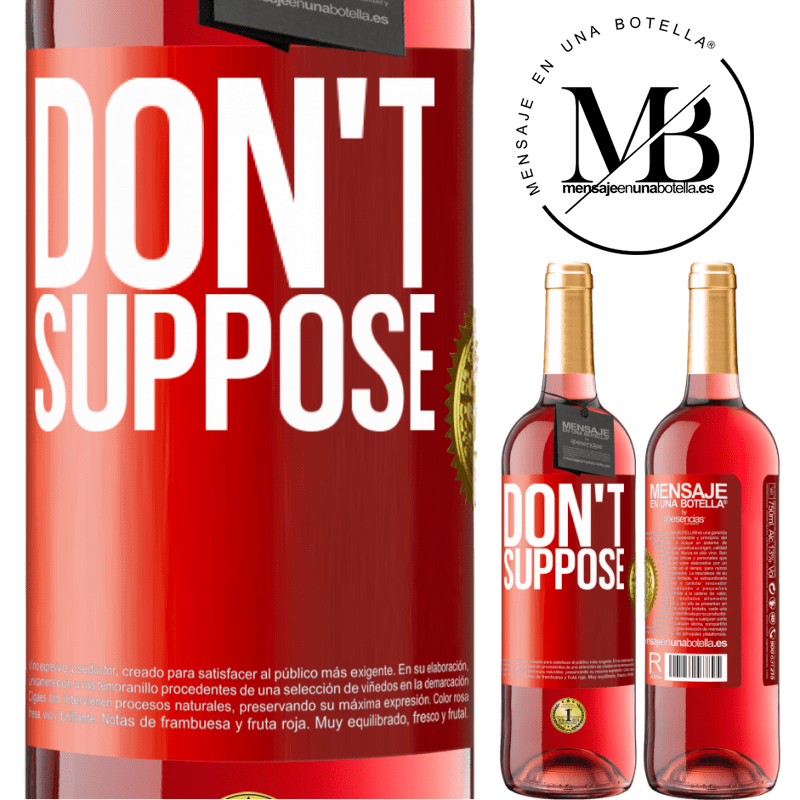 29,95 € Free Shipping | Rosé Wine ROSÉ Edition Do not suppose Red Label. Customizable label Young wine Harvest 2022 Tempranillo