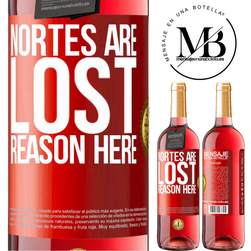 24,95 € Free Shipping | Rosé Wine ROSÉ Edition Nortes are lost. Reason here Red Label. Customizable label Young wine Harvest 2021 Tempranillo