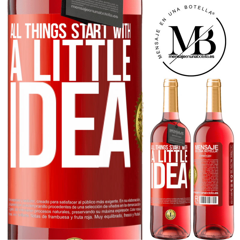 24,95 € Free Shipping | Rosé Wine ROSÉ Edition It all starts with a little idea Red Label. Customizable label Young wine Harvest 2021 Tempranillo
