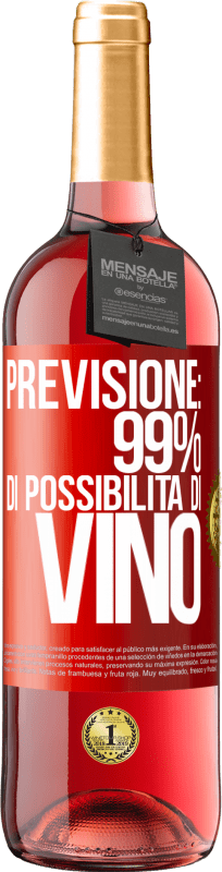 «Previsione: 99% di possibilità di vino» Edizione ROSÉ