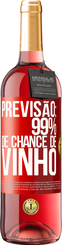 «Previsão: 99% de chance de vinho» Edição ROSÉ