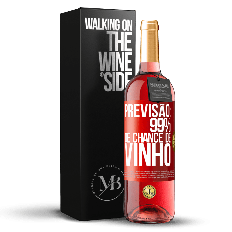 29,95 € Envio grátis | Vinho rosé Edição ROSÉ Previsão: 99% de chance de vinho Etiqueta Vermelha. Etiqueta personalizável Vinho jovem Colheita 2025 Tempranillo