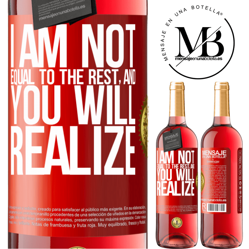 29,95 € Free Shipping | Rosé Wine ROSÉ Edition I am not equal to the rest, and you will realize Red Label. Customizable label Young wine Harvest 2022 Tempranillo
