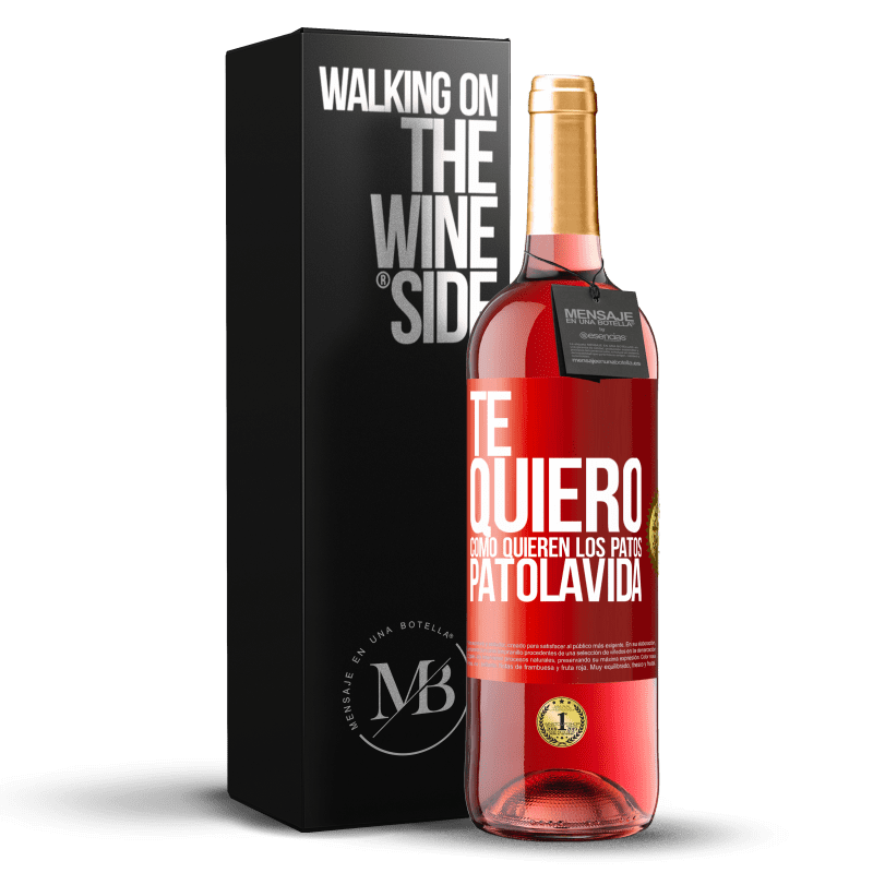 29,95 € Spedizione Gratuita | Vino rosato Edizione ROSÉ TE QUIERO, como quieren los patos. PATOLAVIDA Etichetta Rossa. Etichetta personalizzabile Vino giovane Raccogliere 2024 Tempranillo