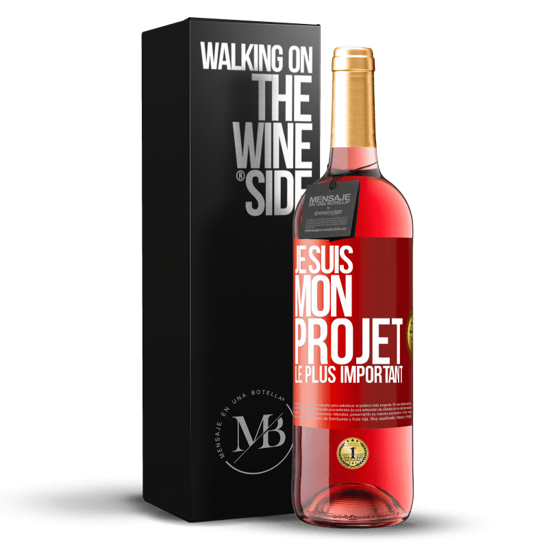 29,95 € Envoi gratuit | Vin rosé Édition ROSÉ Je suis mon projet le plus important Étiquette Rouge. Étiquette personnalisable Vin jeune Récolte 2023 Tempranillo