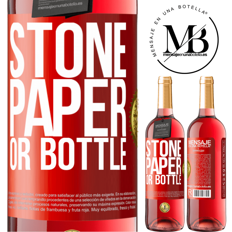 24,95 € Free Shipping | Rosé Wine ROSÉ Edition Stone, paper or bottle Red Label. Customizable label Young wine Harvest 2021 Tempranillo