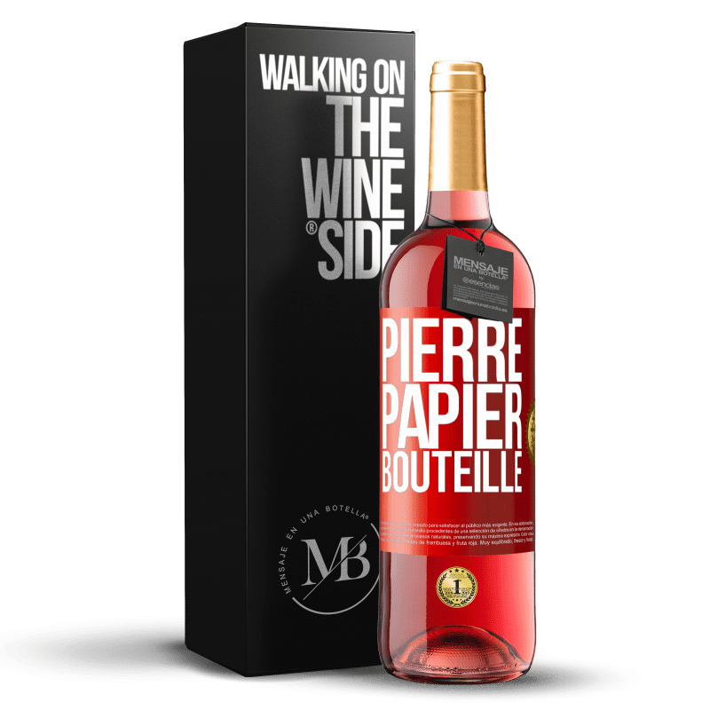 29,95 € Envoi gratuit | Vin rosé Édition ROSÉ Pierre-papier-bouteille Étiquette Rouge. Étiquette personnalisable Vin jeune Récolte 2024 Tempranillo