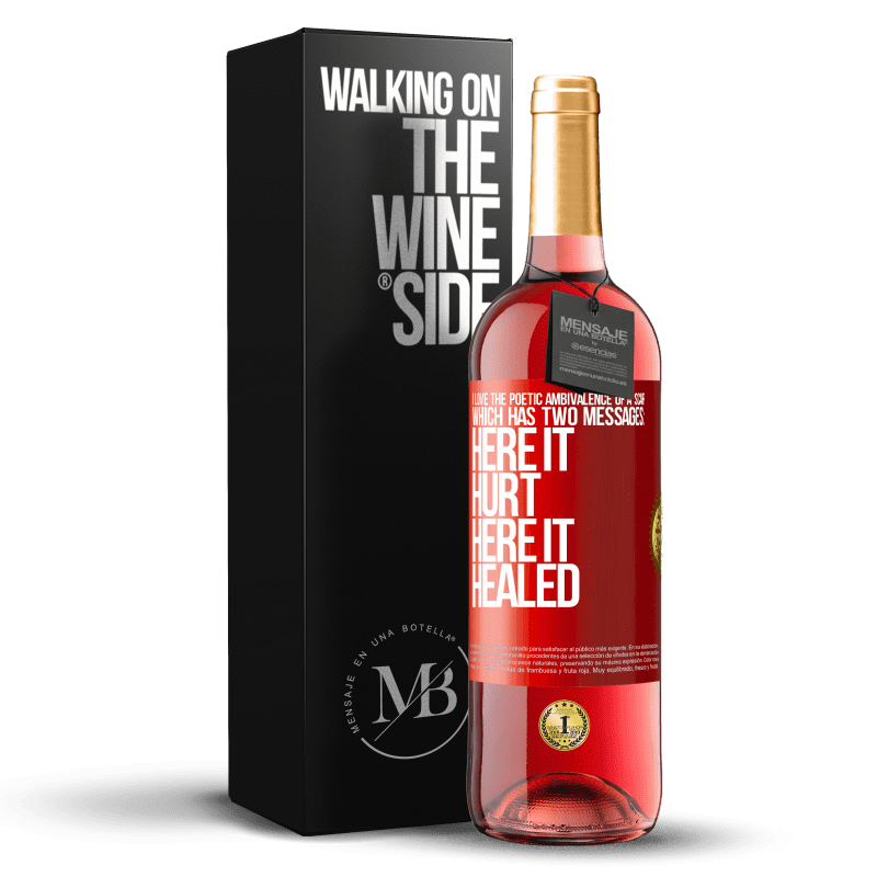 29,95 € Free Shipping | Rosé Wine ROSÉ Edition I love the poetic ambivalence of a scar, which has two messages: here it hurt, here it healed Red Label. Customizable label Young wine Harvest 2023 Tempranillo