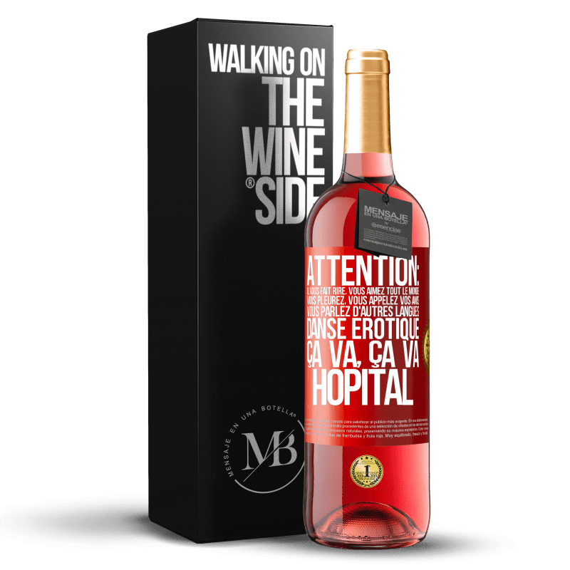 29,95 € Envoi gratuit | Vin rosé Édition ROSÉ Attention: il vous fait rire, vous aimez tout le monde, vous pleurez, vous appelez vos amis, vous parlez d'autres langues, danse Étiquette Rouge. Étiquette personnalisable Vin jeune Récolte 2024 Tempranillo