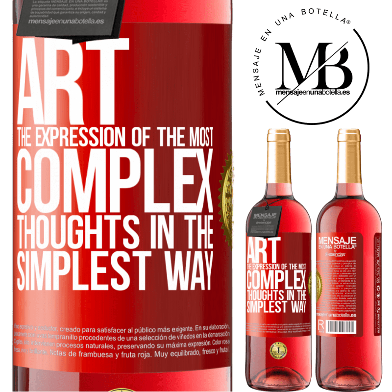 29,95 € Free Shipping | Rosé Wine ROSÉ Edition ART. The expression of the most complex thoughts in the simplest way Red Label. Customizable label Young wine Harvest 2022 Tempranillo