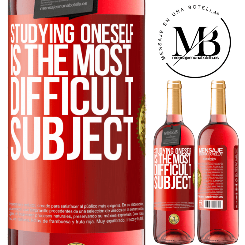29,95 € Free Shipping | Rosé Wine ROSÉ Edition Studying oneself is the most difficult subject Red Label. Customizable label Young wine Harvest 2022 Tempranillo