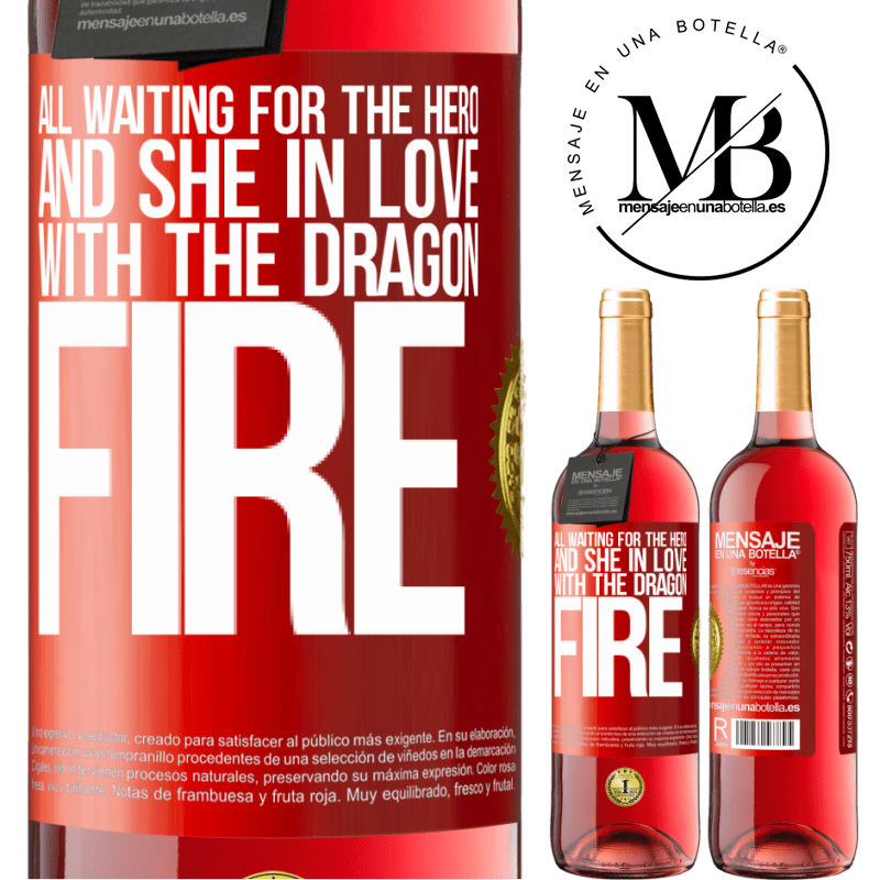 24,95 € Free Shipping | Rosé Wine ROSÉ Edition All waiting for the hero and she in love with the dragon fire Red Label. Customizable label Young wine Harvest 2021 Tempranillo