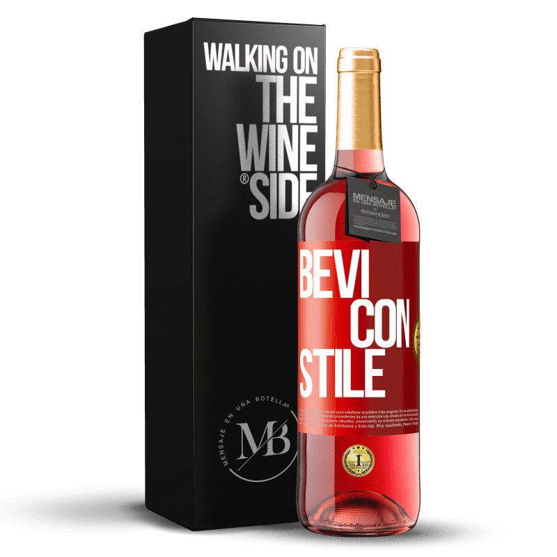 29,95 € Spedizione Gratuita | Vino rosato Edizione ROSÉ Bevi con stile Etichetta Rossa. Etichetta personalizzabile Vino giovane Raccogliere 2023 Tempranillo