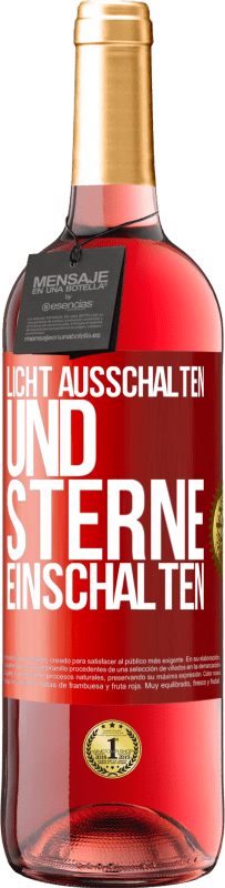 29,95 € Kostenloser Versand | Roséwein ROSÉ Ausgabe Licht ausschalten und Sterne einschalten Rote Markierung. Anpassbares Etikett Junger Wein Ernte 2025 Tempranillo