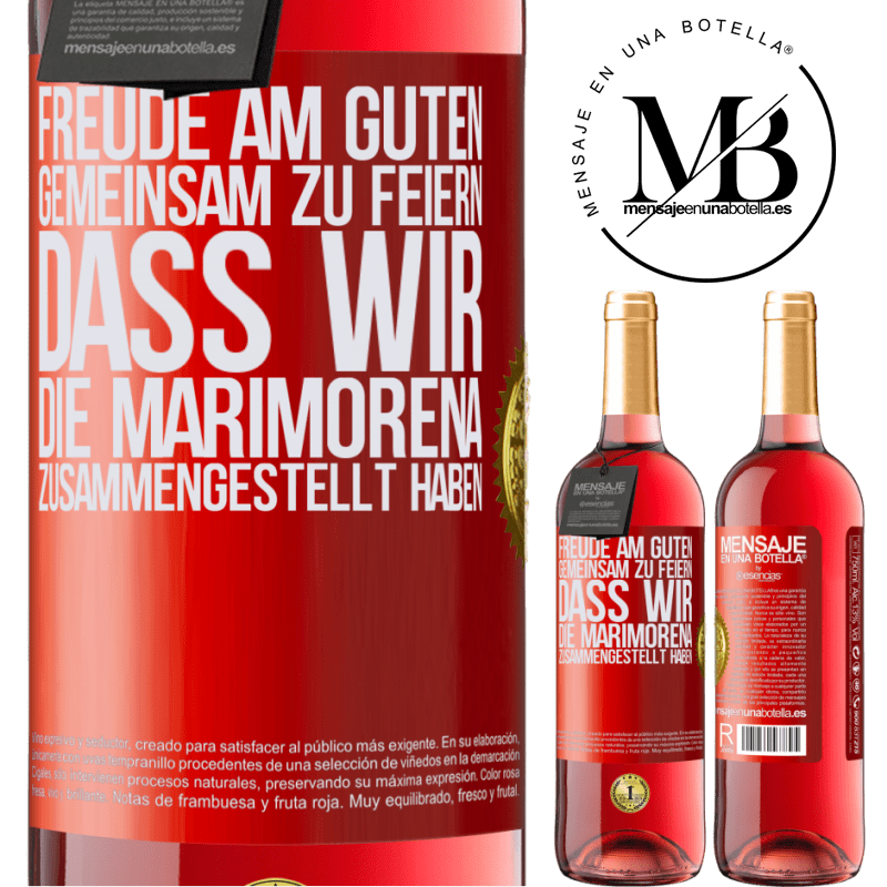 29,95 € Kostenloser Versand | Roséwein ROSÉ Ausgabe Freude am Guten, gemeinsam zu feiern, dass wir die Marimorena zusammengestellt haben Rote Markierung. Anpassbares Etikett Junger Wein Ernte 2025 Tempranillo